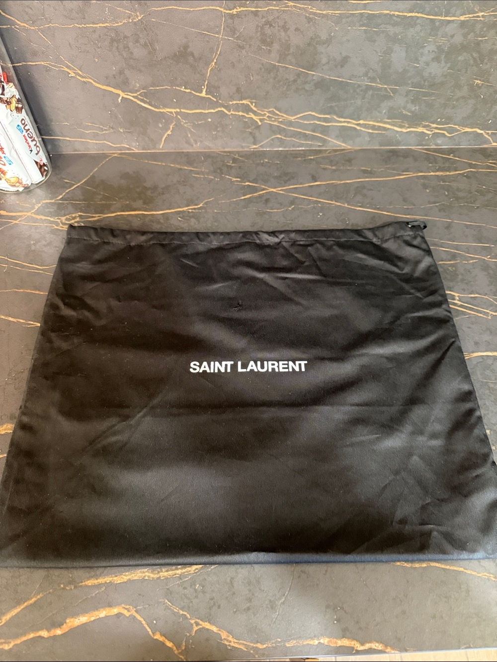 Saint Laurent Black Dust Bag with White Logo large bag
